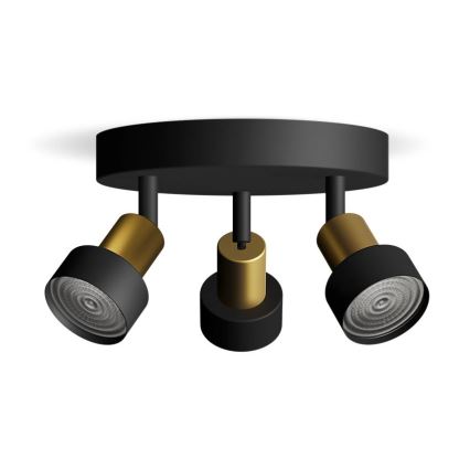 Philips - Reflektorska lampa CONDUIT 3xGU10/5W/230V crno/mesing