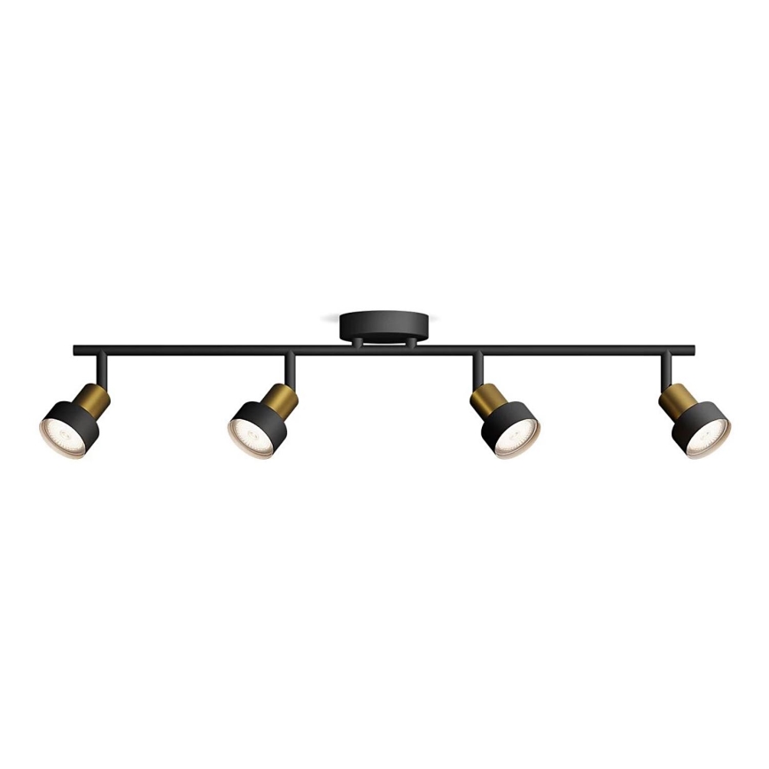 Philips - Reflektorska lampa CONDUIT 4xGU10/5W/230V crno/mesing