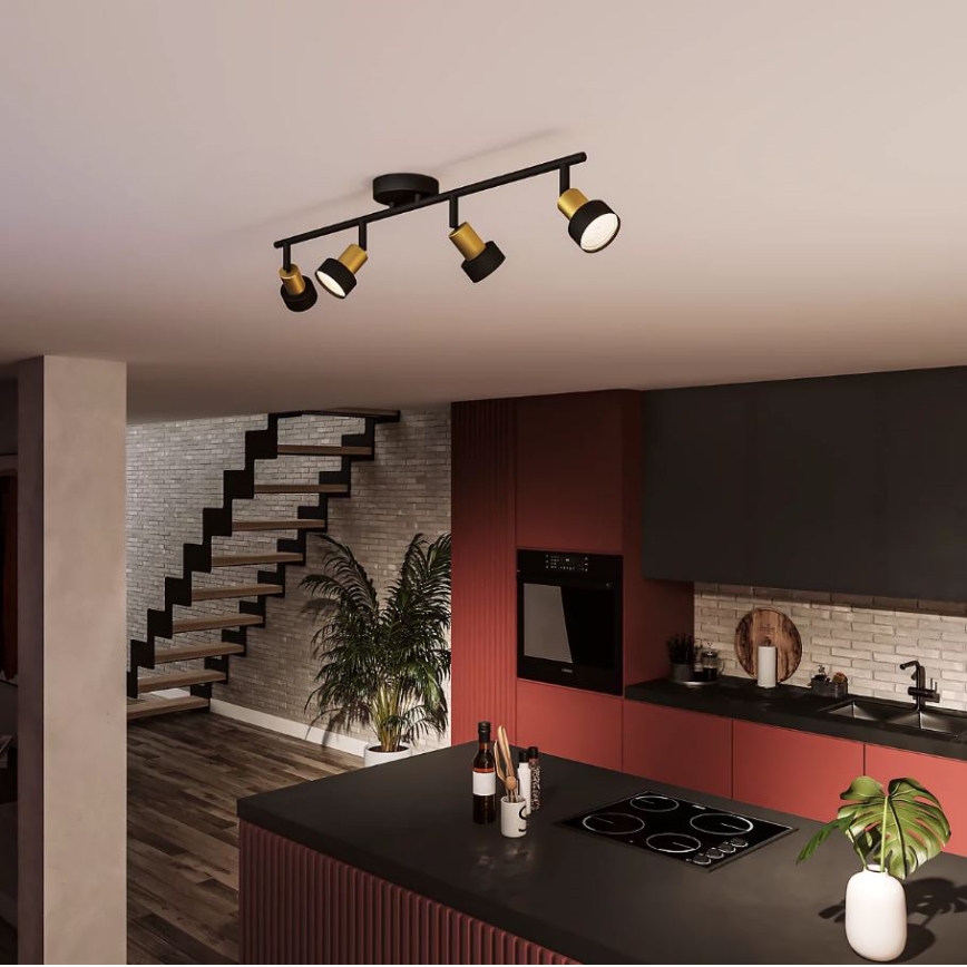 Philips - Reflektorska lampa CONDUIT 4xGU10/5W/230V crno/mesing