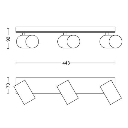 Philips - Reflektorska lampa KOSIPO 3xGU10/5,5W/230V bela