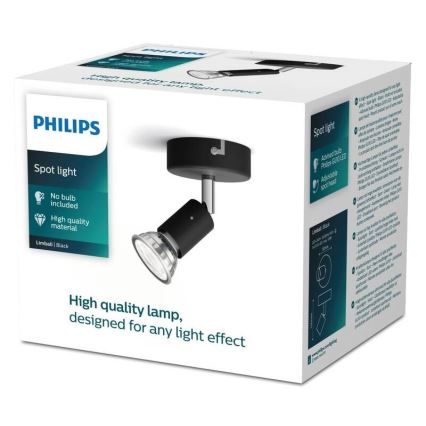 Philips - Reflektorska lampa 1xGU10/50W/230V crno