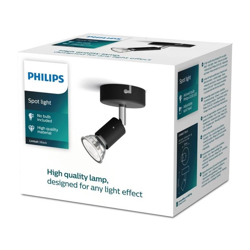 Philips - Reflektorska lampa 1xGU10/50W/230V crno