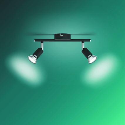 Philips - Reflektorska lampa 2xGU10/50W/230V crno