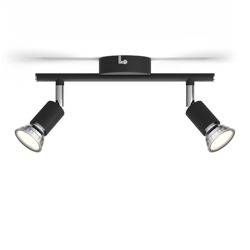Philips - Reflektorska lampa 2xGU10/50W/230V crno