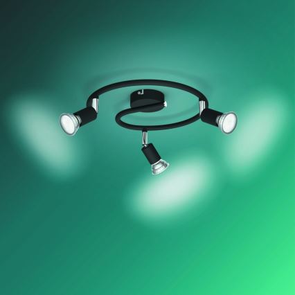 Philips - Reflektorska lampa 3xGU10/50W/230V crno
