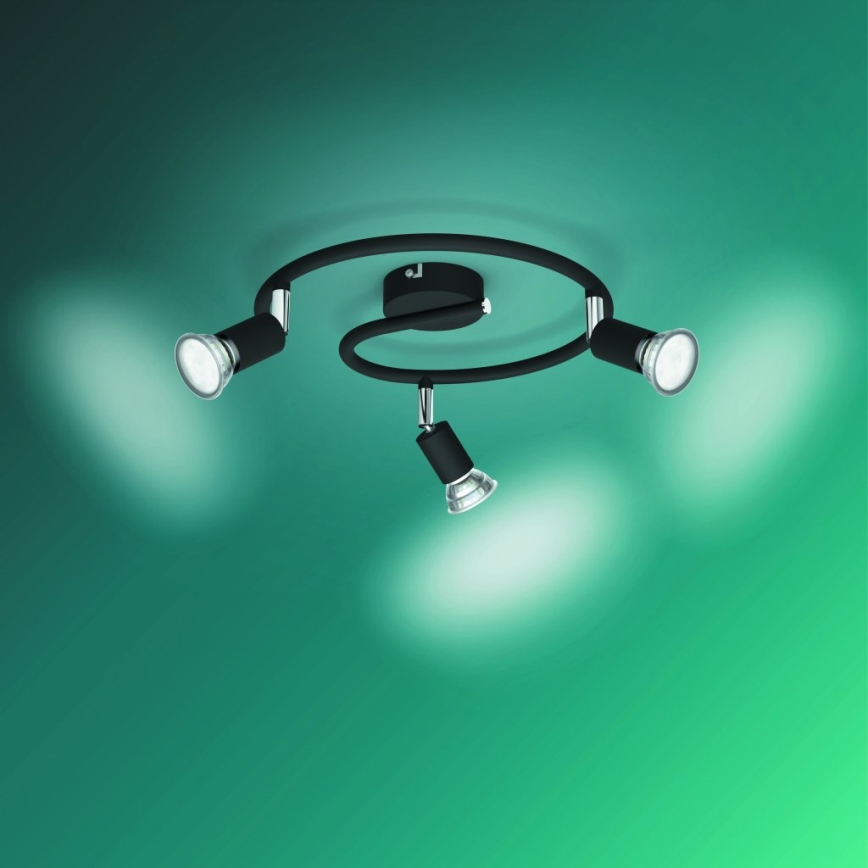 Philips - Reflektorska lampa 3xGU10/50W/230V crno