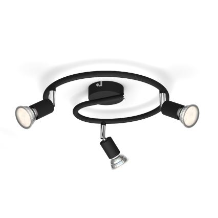 Philips - Reflektorska lampa 3xGU10/50W/230V crno