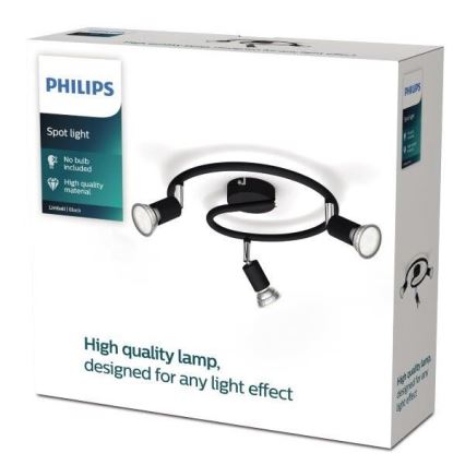 Philips - Reflektorska lampa 3xGU10/50W/230V crno