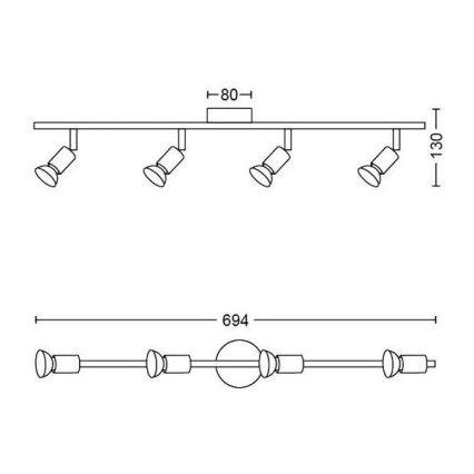 Philips - Reflektorska lampa 4xGU10/50W/230V bela
