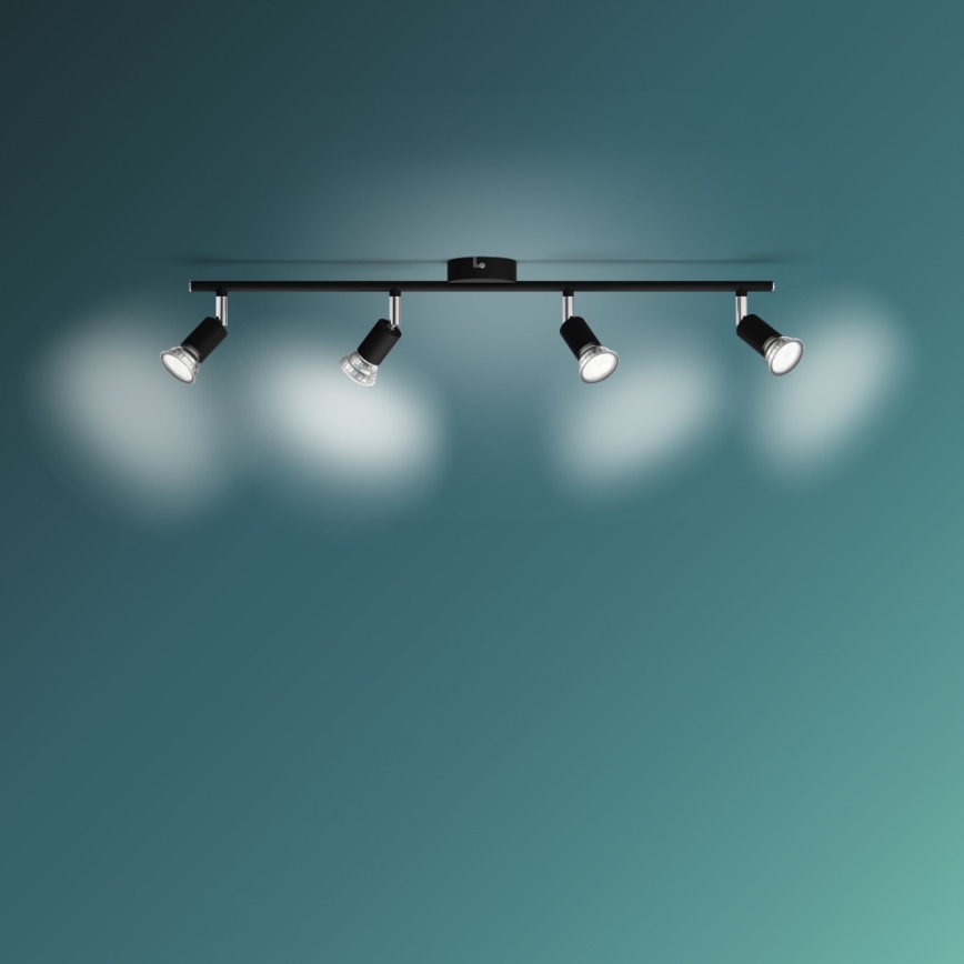 Philips - Reflektorska lampa 4xGU10/50W/230V crno