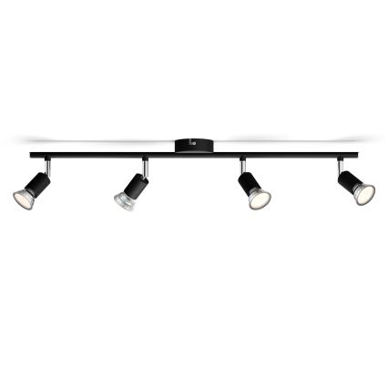 Philips - Reflektorska lampa 4xGU10/50W/230V crno