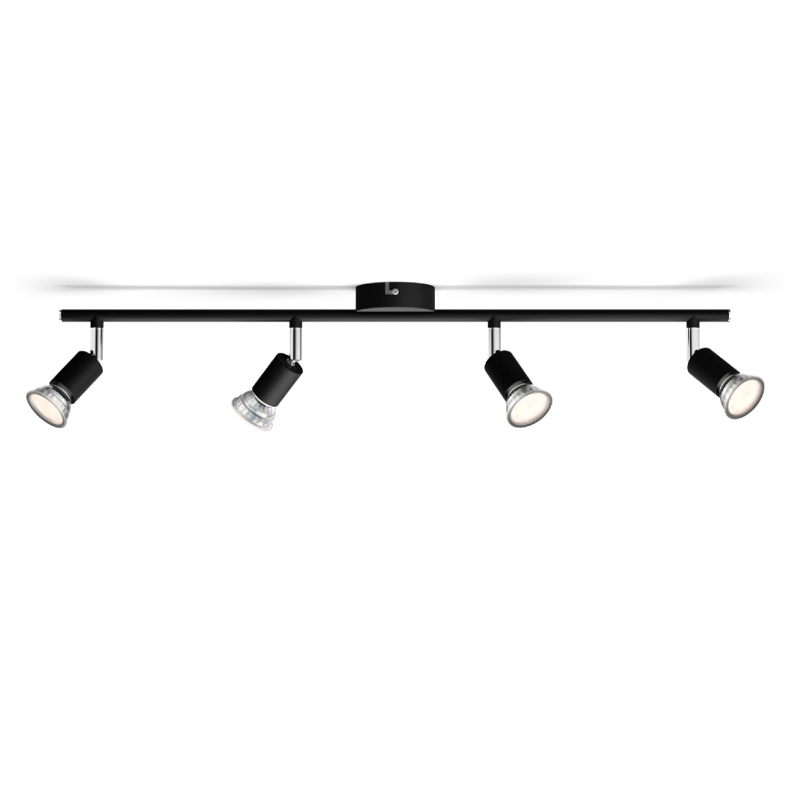Philips - Reflektorska lampa 4xGU10/50W/230V crno