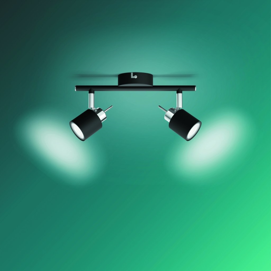 Philips - Reflektorska lampa 2xGU10/35W/230V crno