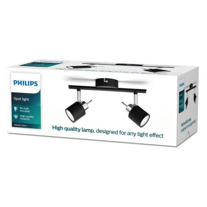 Philips - Reflektorska lampa 2xGU10/35W/230V crno