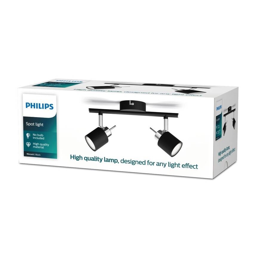 Philips - Reflektorska lampa 2xGU10/35W/230V crno