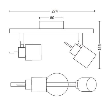 Philips - Reflektorska lampa 2xGU10/35W/230V crno