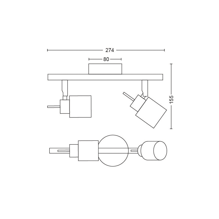 Philips - Reflektorska lampa 2xGU10/35W/230V crno