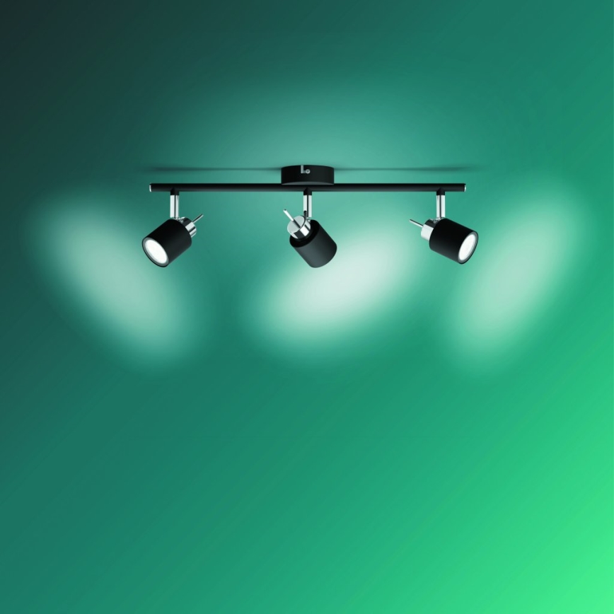Philips - Reflektorska lampa 3xGU10/35W/230V crno