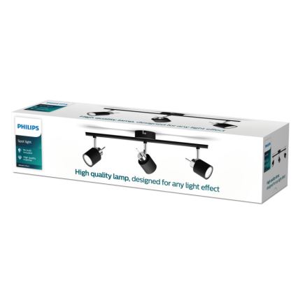 Philips - Reflektorska lampa 3xGU10/35W/230V crno