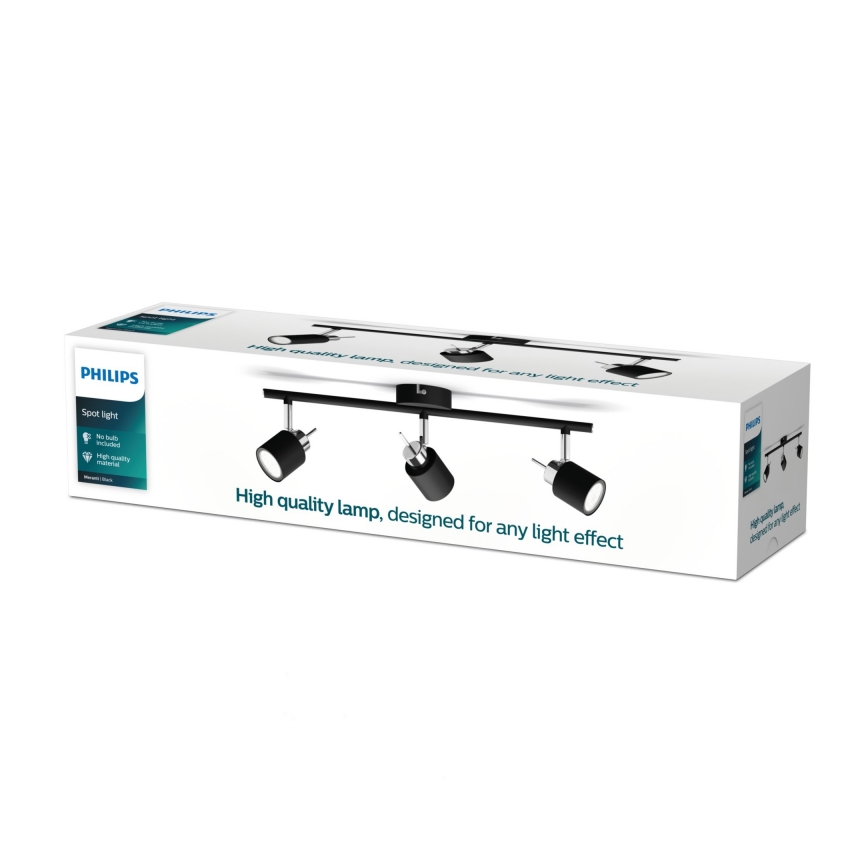 Philips - Reflektorska lampa 3xGU10/35W/230V crno