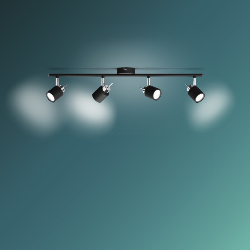 Philips - Reflektorska lampa 4xGU10/35W/230V crno