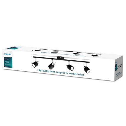Philips - Reflektorska lampa 4xGU10/35W/230V crno