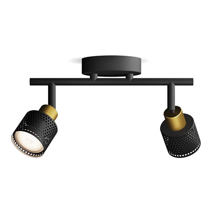 Philips - Reflektorska lampa NIALL 2xGU10/5W/230V crno/mesing