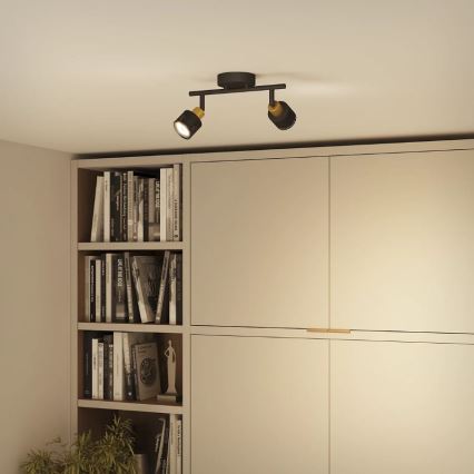 Philips - Reflektorska lampa NIALL 2xGU10/5W/230V crno/mesing