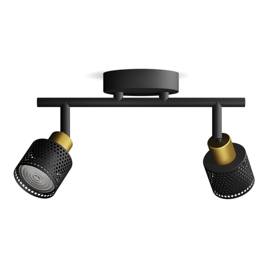 Philips - Reflektorska lampa NIALL 2xGU10/5W/230V crno/mesing