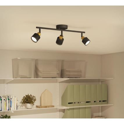 Philips - Reflektorska lampa NIALL 3xGU10/5W/230V crno/mesing