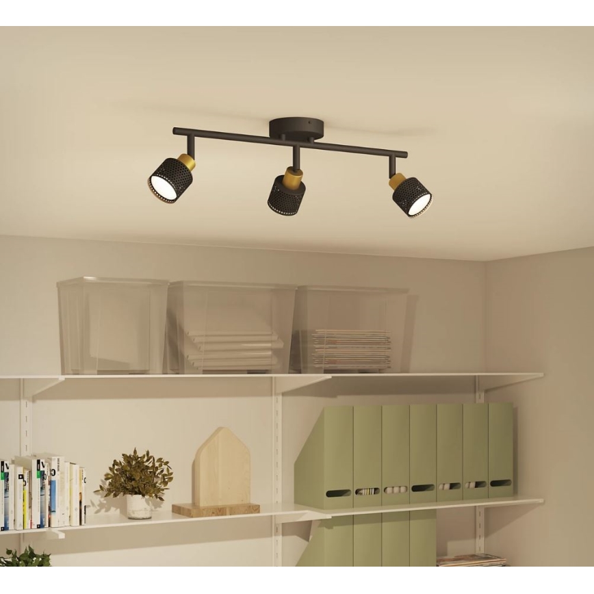 Philips - Reflektorska lampa NIALL 3xGU10/5W/230V crno/mesing