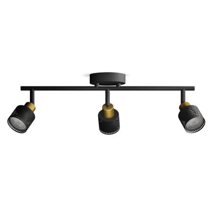 Philips - Reflektorska lampa NIALL 3xGU10/5W/230V crno/mesing