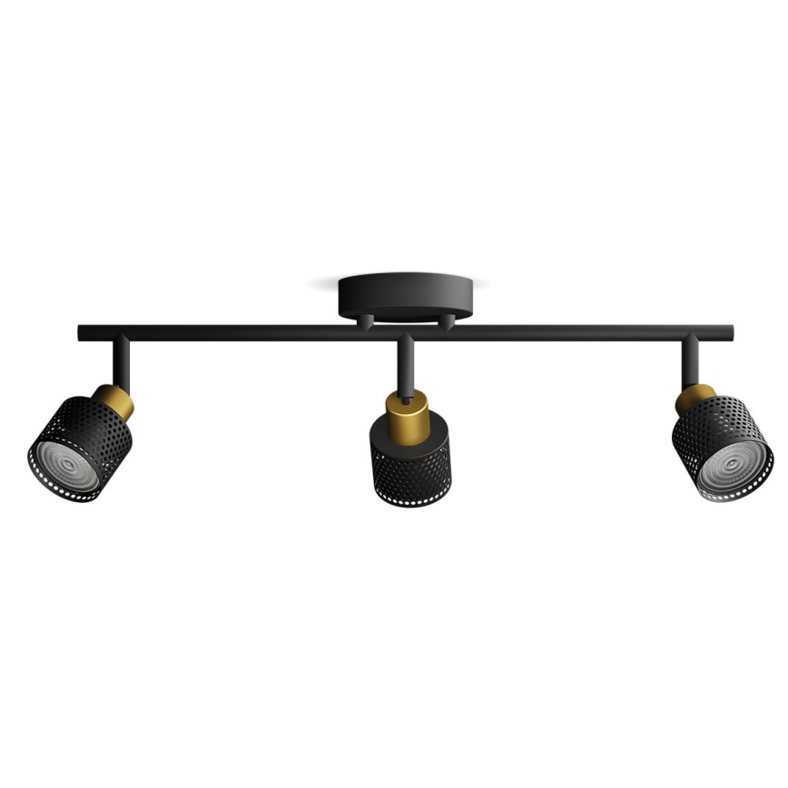 Philips - Reflektorska lampa NIALL 3xGU10/5W/230V crno/mesing