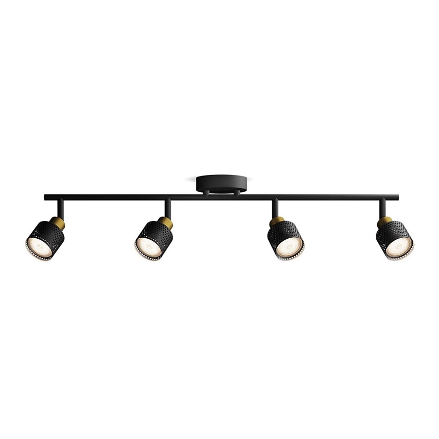 Philips - Reflektorska lampa NIALL 4xGU10/5W/230V crno/mesing