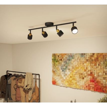 Philips - Reflektorska lampa NIALL 4xGU10/5W/230V crno/mesing