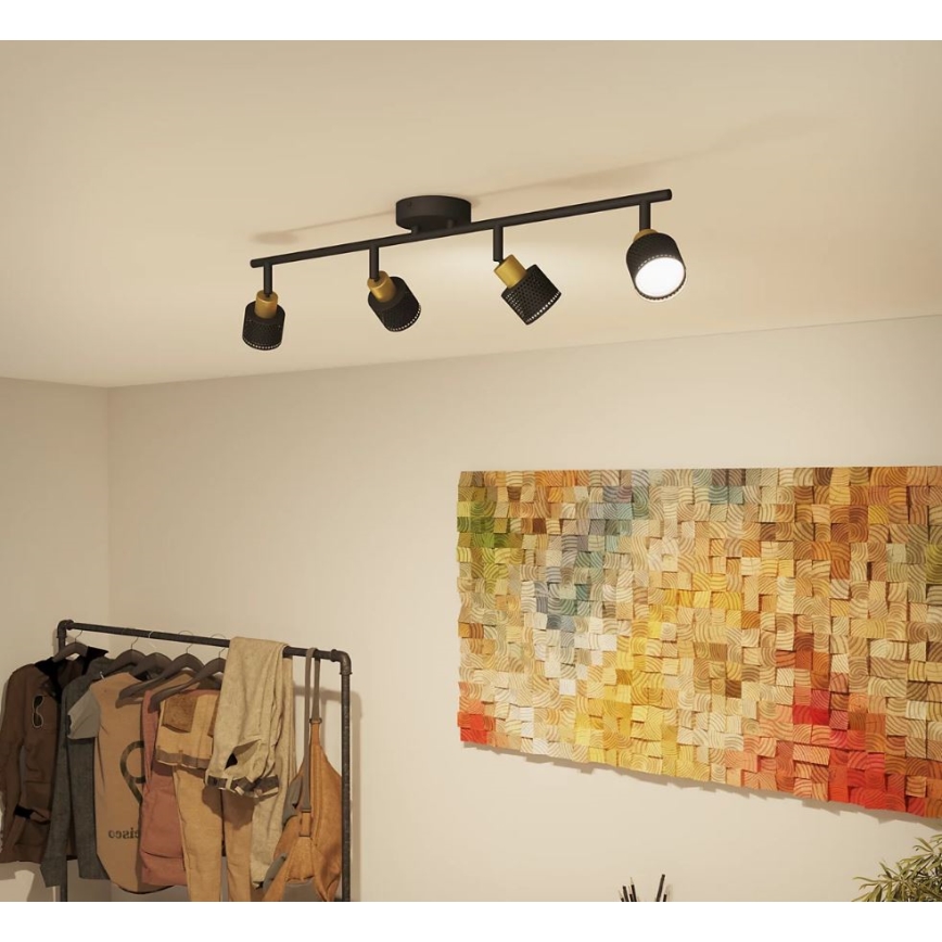 Philips - Reflektorska lampa NIALL 4xGU10/5W/230V crno/mesing