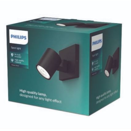 Philips - Reflektorska lampa RUNNER 1xGU10/20W/230V crno