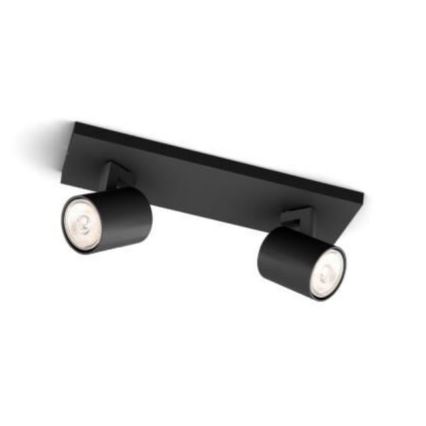 Philips - Reflektorska lampa RUNNER 2xGU10/20W/230V crno