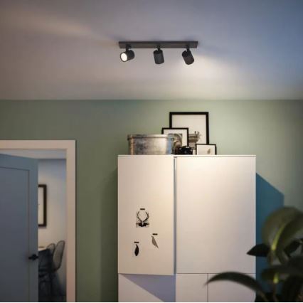 Philips - Reflektorska lampa RUNNER 3xGU10/20W/230V crno
