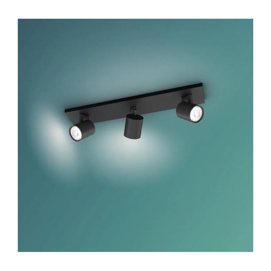 Philips - Reflektorska lampa RUNNER 3xGU10/20W/230V crno