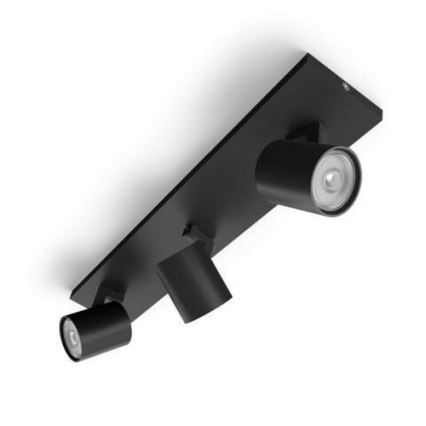 Philips - Reflektorska lampa RUNNER 3xGU10/20W/230V crno