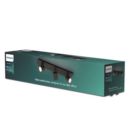Philips - Reflektorska lampa RUNNER 3xGU10/20W/230V crno