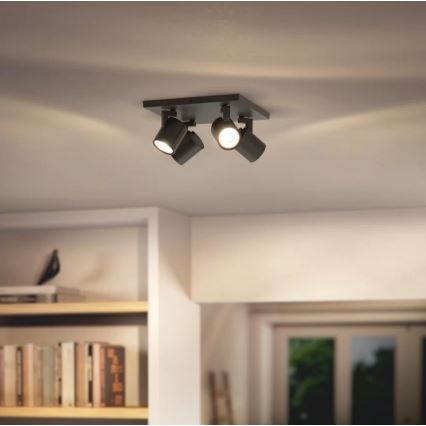 Philips - Reflektorska lampa 4xGU10/20W/230V crno