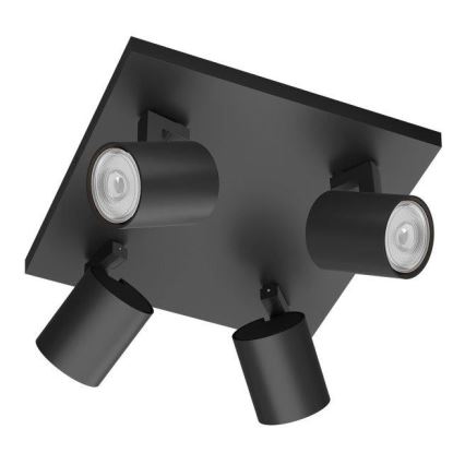 Philips - Reflektorska lampa 4xGU10/20W/230V crno
