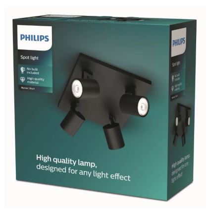 Philips - Reflektorska lampa 4xGU10/20W/230V crno