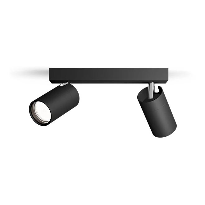 Philips - Reflektorska lampa za kupatilo IDRIS 2xGU10/5W/230V IP44 crno