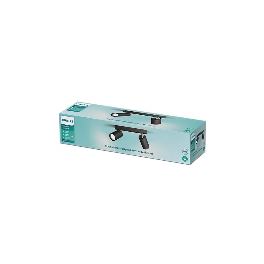 Philips - Reflektorska lampa za kupatilo IDRIS 2xGU10/5W/230V IP44 crno