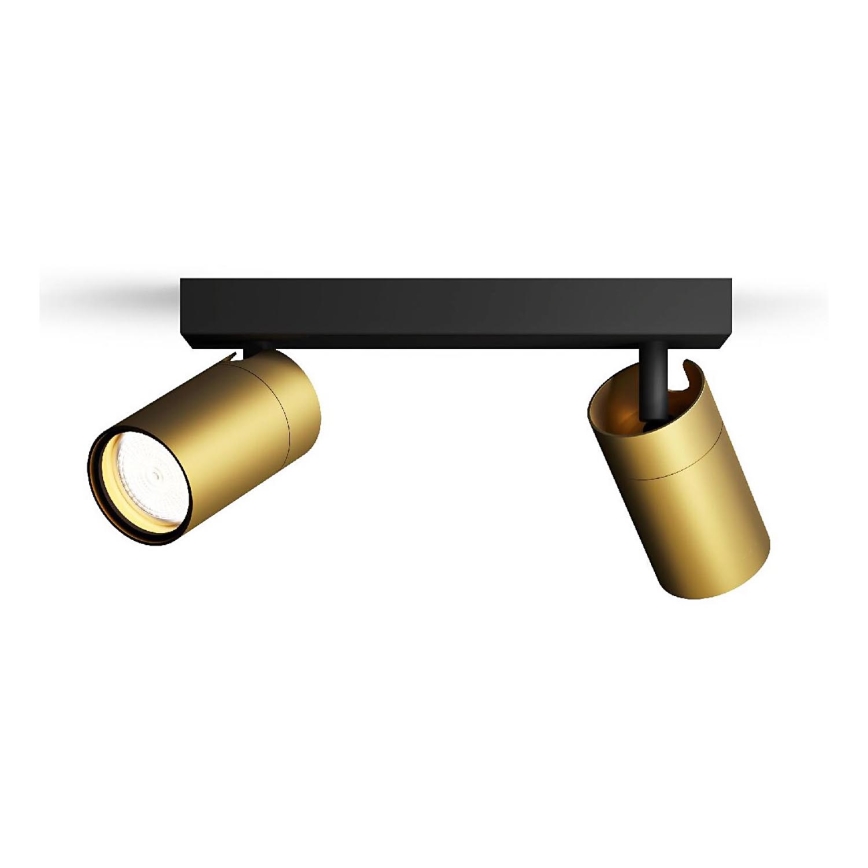 Philips - Reflektorska lampa za kupatilo IDRIS 2xGU10/5W/230V IP44 crno/zlatna
