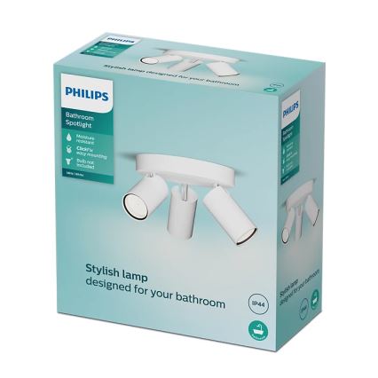 Philips - Reflektorska lampa za kupatilo IDRIS 3xGU10/5W/230V IP44 bela