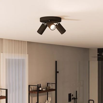 Philips - Reflektorska lampa za kupatilo IDRIS 3xGU10/5W/230V IP44 crno